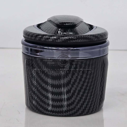Portable Sports Lid Carbon Fiber Car Ashtray with LED