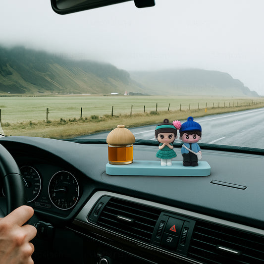 Car Couple Cartoon Dashboard Perfume