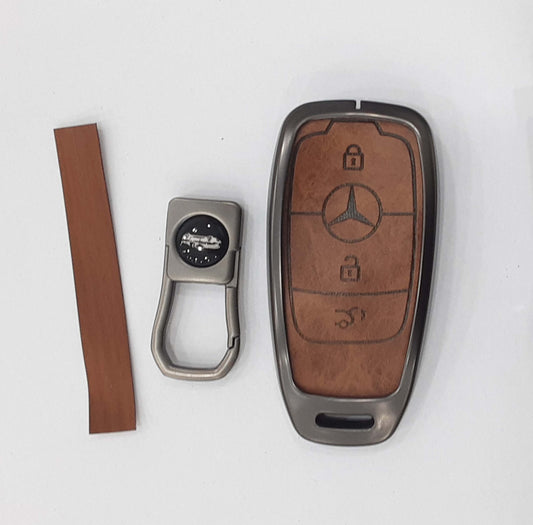 Mercedes Benz E/C/S Class Zinc Alloy with Leather Key Case