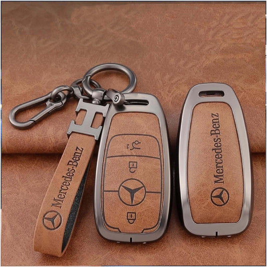 Mercedes Benz C/E/S Class Zinc Alloy key Case With Leather Strap