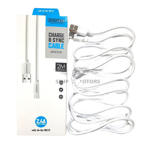 Doomax Mobile Data Cable Type C 2M Length Blue Box