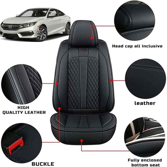 Honda Civic Seat Cover Japanese Leather Black Model 2016-2021