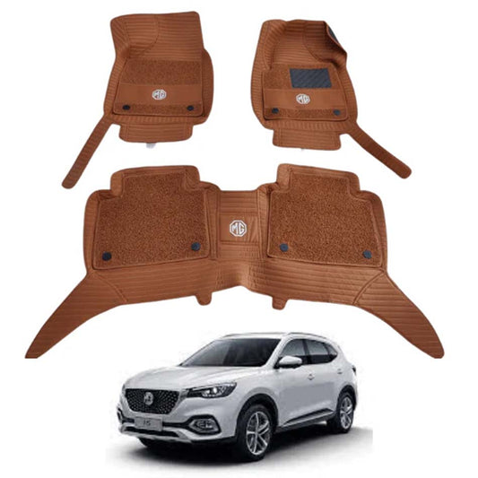 MG HS 10D Floor Mats Brown With Brown Grass 3 Pcs - Model 2020-2021