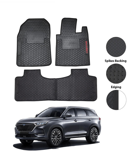 Changan Oshan X7 Rubber Floor Mats Black (7 Seaters) Model 2022-2024