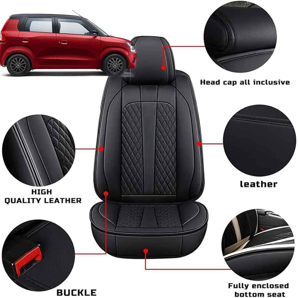 Suzuki Wagon R Seat Cover Japanese Leather Black Model 2016-2022