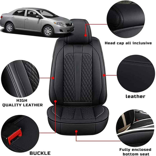 Toyota Corolla Seat Cover Japanese Leather Black Model 2009-2014