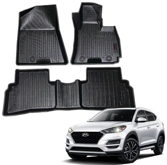 Hyundai Tucson TPE Floor Mats 3pcs (Black) Model 2022-2024