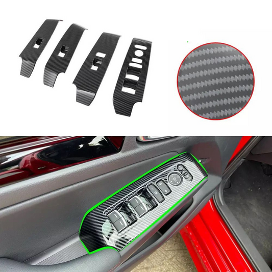 Honda Civic Power Window Trim Carbon Fiber Model 2022-2024