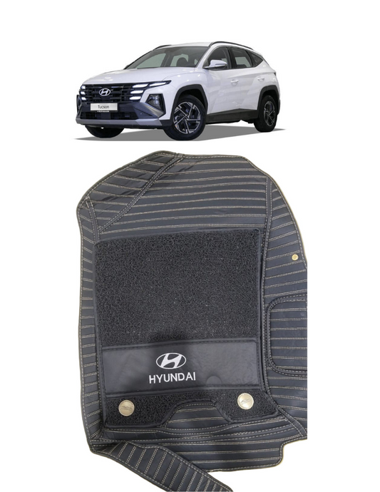 Hyundai Tucson New 10D Floor Mat Black with Beige Stitch Model 2025