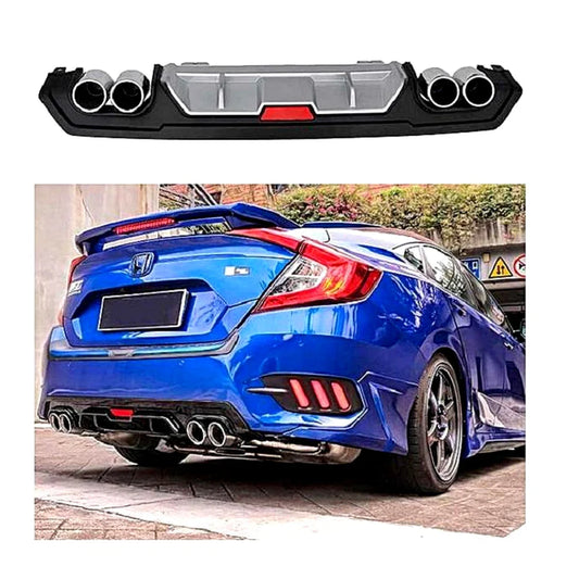 Honda Civic Diffuser Dual Exhaust V4 Model 2016-2021