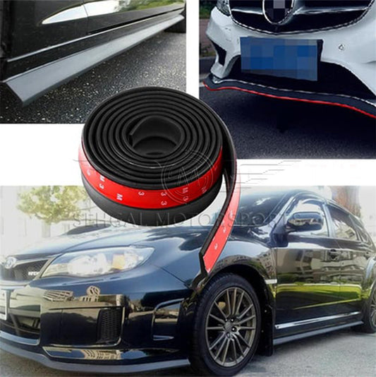 Multi Deflector Front Bumper Protector Rubber Skirt 6.5cm (Black)