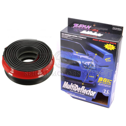 Multi Deflector Front Bumper Protector Rubber Skirt 6.5cm (Black)