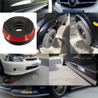 Multi Deflector Front Bumper Protector Rubber Skirt 6.5cm (Black)