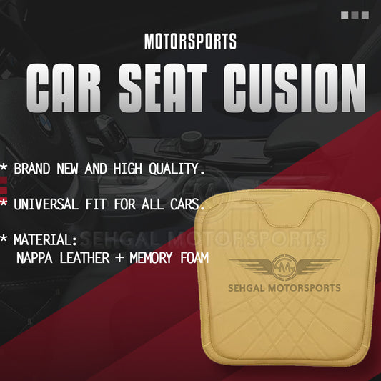 Motorsports Embossed Nappa Leather Memory Foam Seat Cushion