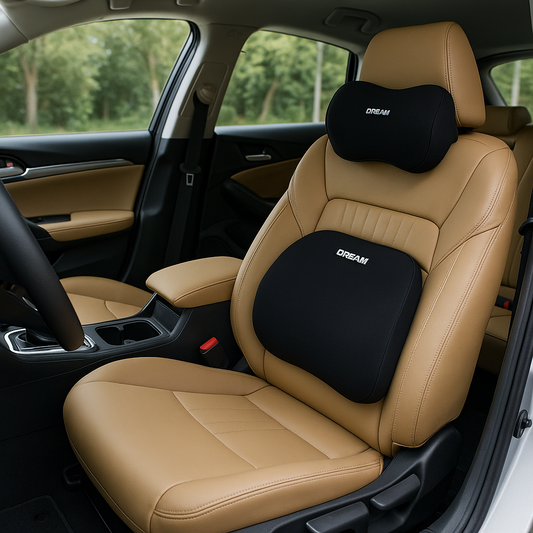 Motorsports Dream Mesh Memory Foam Car Seat Cushion Set (Headrest + Backrest)