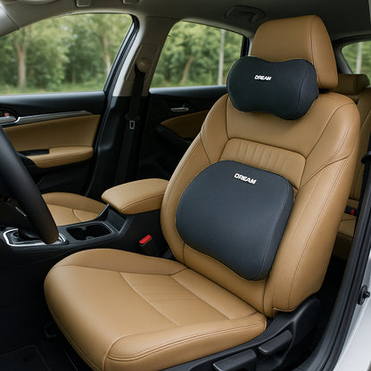 Motorsports Dream Mesh Memory Foam Car Seat Cushion Set (Headrest + Backrest)