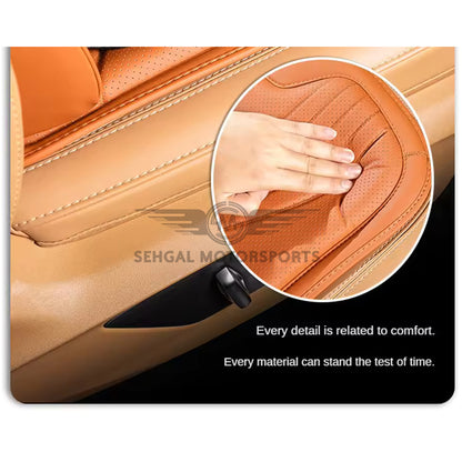 Motorsports Embossed Nappa Leather Memory Foam Seat Cushion