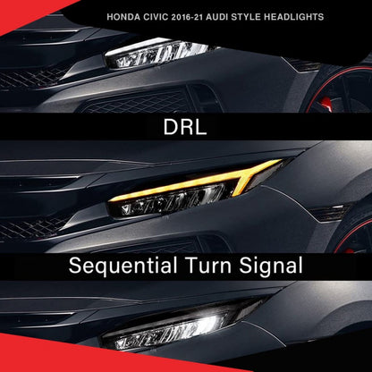 Honda Civic X Head Light Audi Style Model 2017-2021