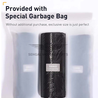 Motorsports Car Seat Back Magnetic Pocket / Trash Basket (Black)