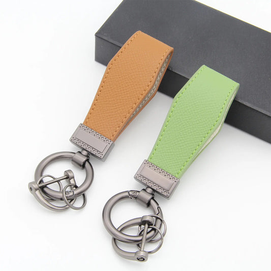 Leather Strap Zinc Metal Hook keychain Multicolors (DM34)