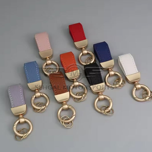 Leather Strap Zinc Metal Hook keychain Multicolors (DM28)
