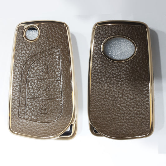 Toyota Corolla  Leather TPU Car Key Cover (Foldable Key) Model 2014-2018