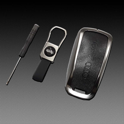 Audi A4 / RS4 / Q5 Zinc Alloy with Leather key Cover Model: 2012-2020