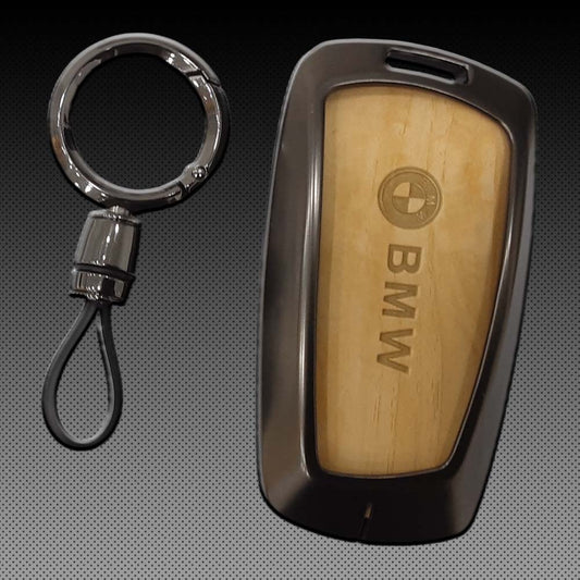 BMW 3/5/7 Series Zinc Alloy Wood Textured key Case