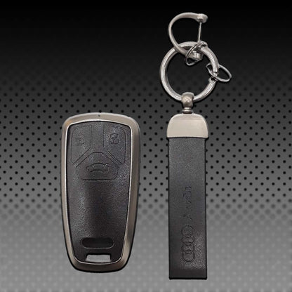 Audi A4 / RS4 / Q5 Zinc Alloy with Leather key Cover Model: 2012-2020