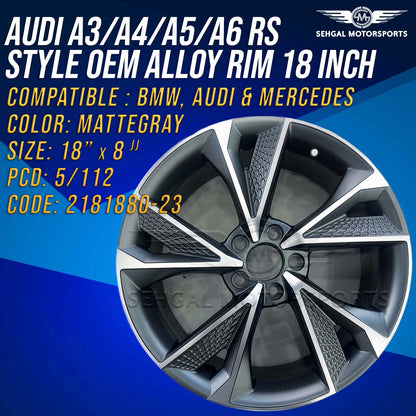 Audi A3/A4/A5/A6 RS Style OEM Alloy Rim 18 Inch (2181880-23)
