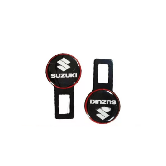 Suzuki Seat Belt Clip Metal Black with Red Line (pair)