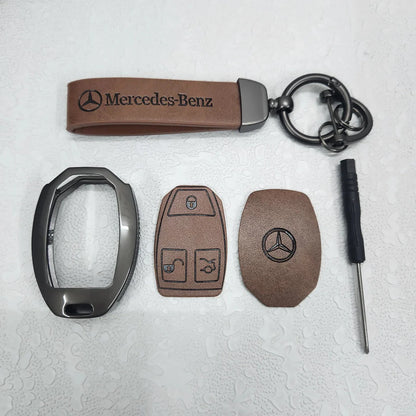 Mercedes Benz C/S/G Class Zinc Alloy key Case With Leather Strap