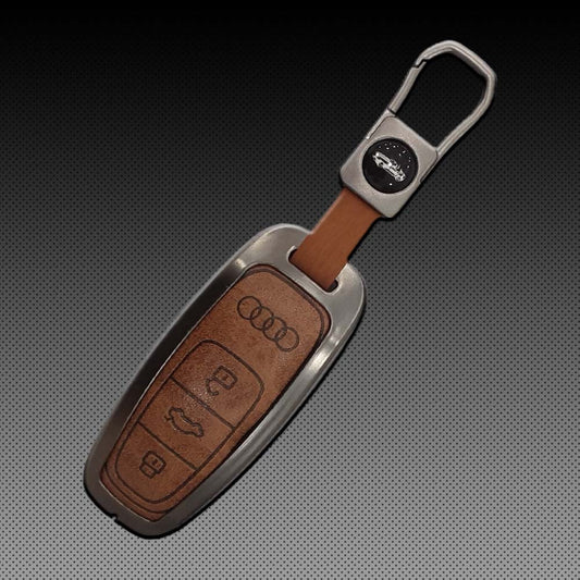 Audi A6 / A7 / A8L Zinc Alloy with Leather key Cover Model: 2005-2020