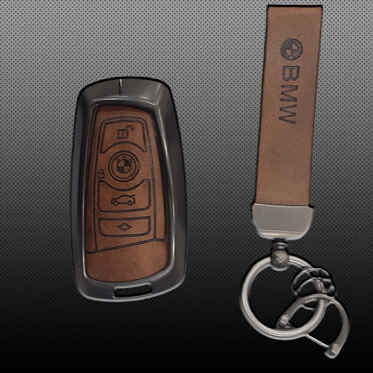BMW 3/5/7 Series Zinc Alloy key Case With Leather Strap
