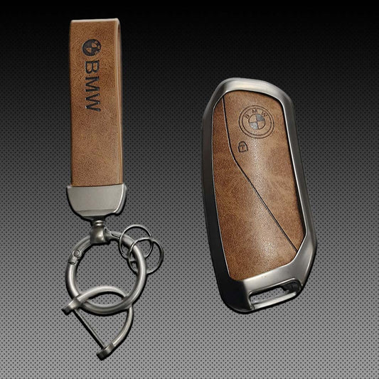 BMW 3/5/7 Series Zinc Alloy key Case With Leather Strap