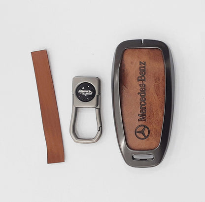 Mercedes Benz E/C/S Class Zinc Alloy with Leather Key Case