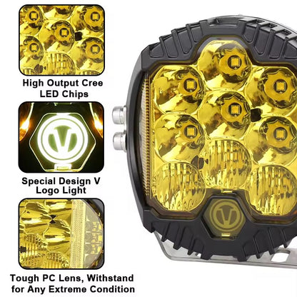 X-7Seven Universal High Power LED Pod Round Driving Light 7 inch