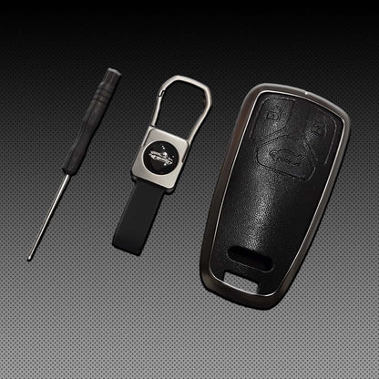 Audi A4 / RS4 / Q5 Zinc Alloy with Leather key Cover Model: 2012-2020