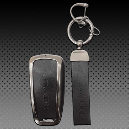 Audi A4 / RS4 / Q5 Zinc Alloy with Leather key Cover Model: 2012-2020