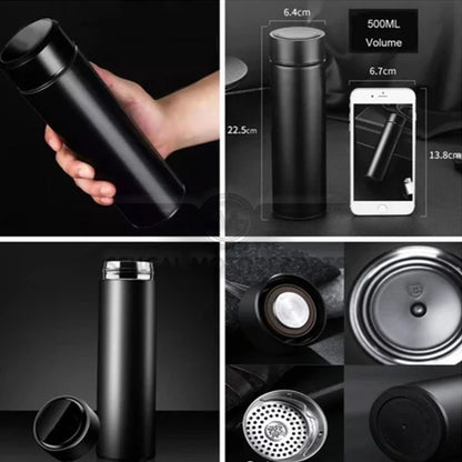 Motorsports Premium Black Stainless Steel Vacuum Flask Bottle
