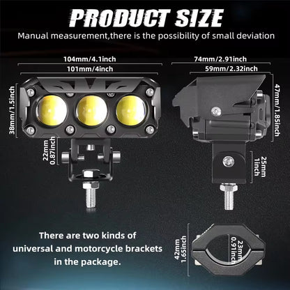 X-7Seven Universal 3 Lens Dual Color Bonnet Spotlight (with Mounts)