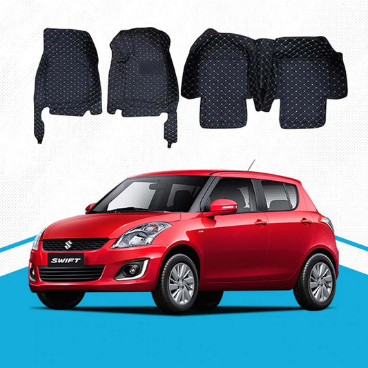 Suzuki Swift 7D Eco Floor Mat Black (with Multi Color Stitch) 3Pcs Model 2021-20224