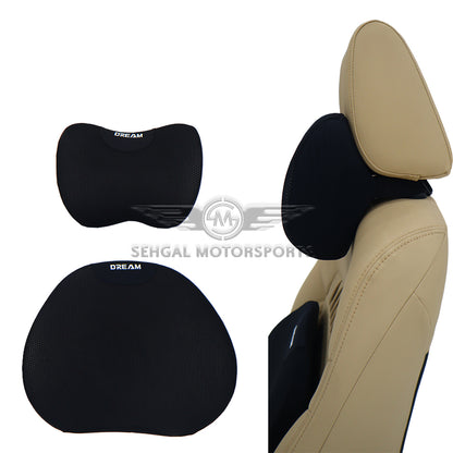 Motorsports Dream Mesh Memory Foam Car Seat Cushion Set (Headrest + Backrest)
