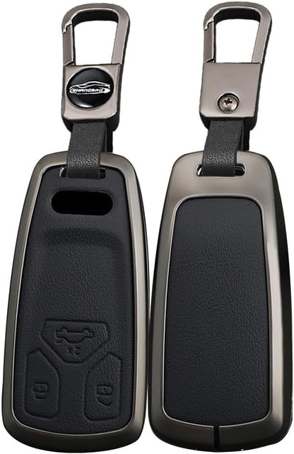 Audi A4 / RS4 / Q5 Zinc Alloy with Leather key Cover Model: 2012-2020