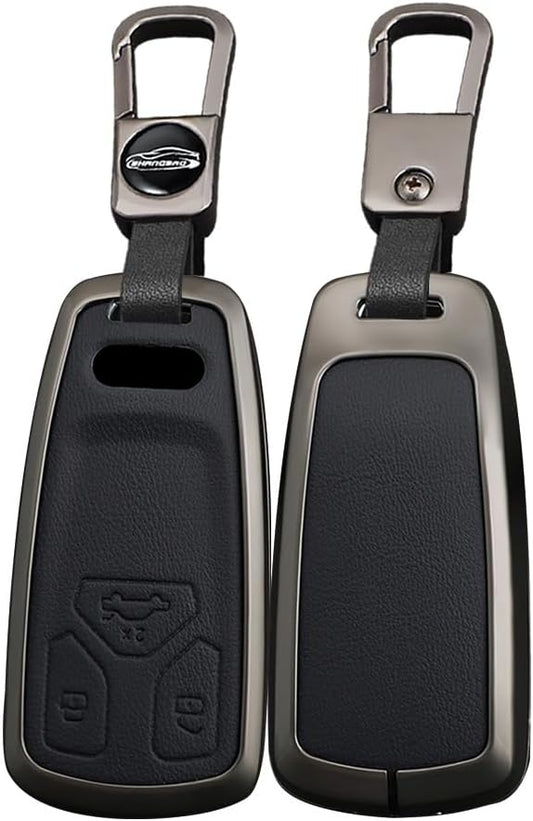 Audi A4 / RS4 / Q5 Zinc Alloy with Leather key Cover Model: 2012-2020