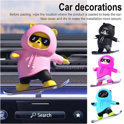 Car Automatic Sliding Skateboard Bear Alloy (Car Dashboard Decoration)
