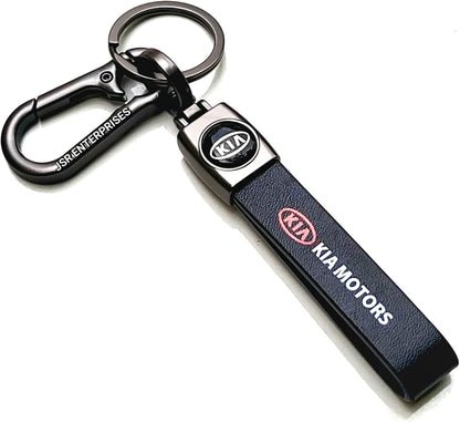 BMW Leather Strip Keychain With Logo Black