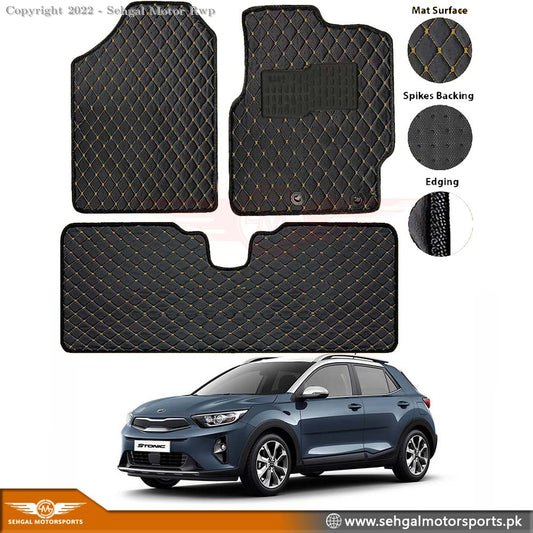 Kia Stonic 7D Eco Floor Mat Black (with Multi Color Stitch) Model 2020-2022