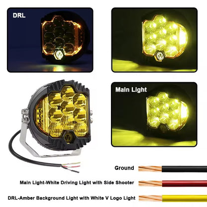 X-7Seven Universal High Power LED Pod Round Driving Light 7 inch