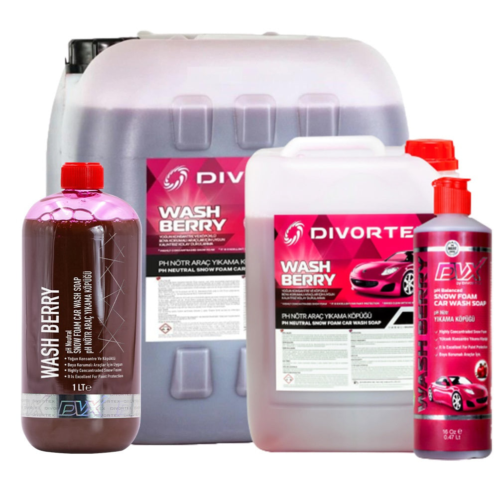 Divortex Divortex Wash Berry PH Balanced Car Wash Soap - Pomegranate Scent (1Lt ...